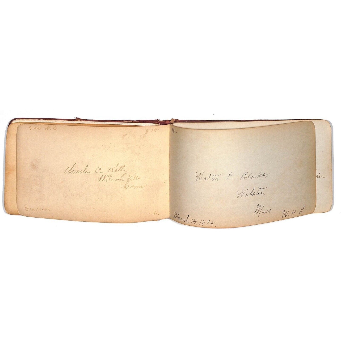 1881 1885 Victorian Signature Book w/ some Color Illustration Pages