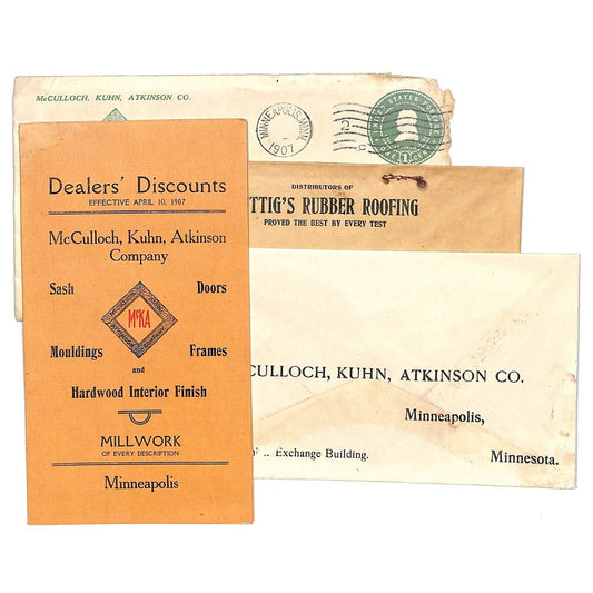 McCulloch, Kuhn, Atkinson Co. 1907 Sash Doors Mouldings Brochure Prices & Covers