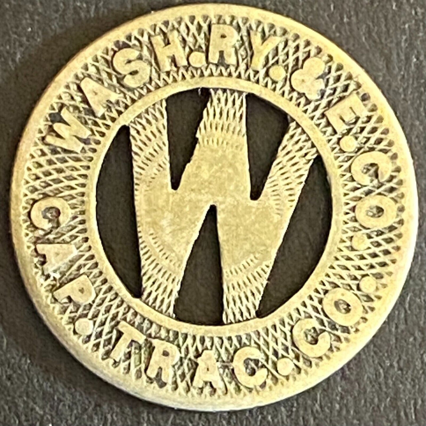 Capital Transit Co. G/F Wash, DC "One Fare in the Dist. 2" Token 16mm (#3)