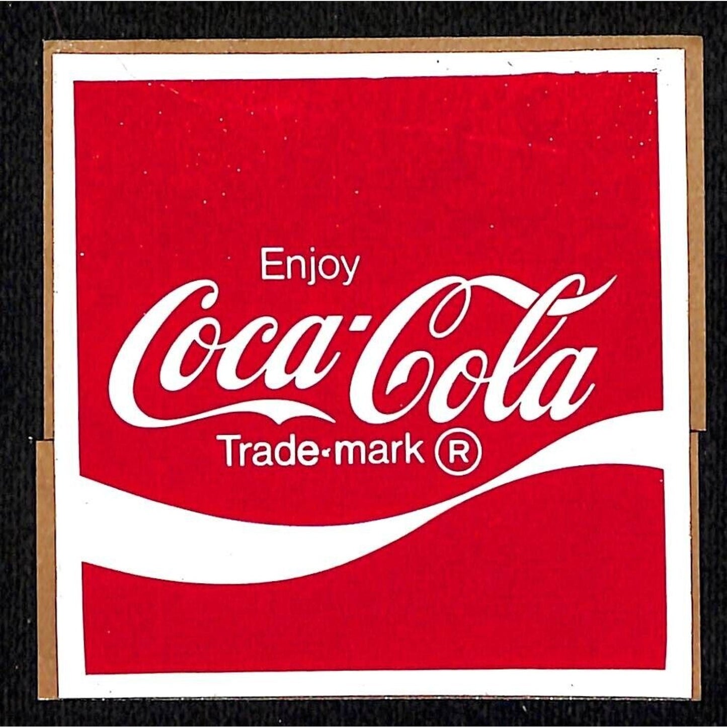 Enjoy Coca Cola Original Vintage Sticker c1975-85 (#3) 2 7/8" x 2 7/8"