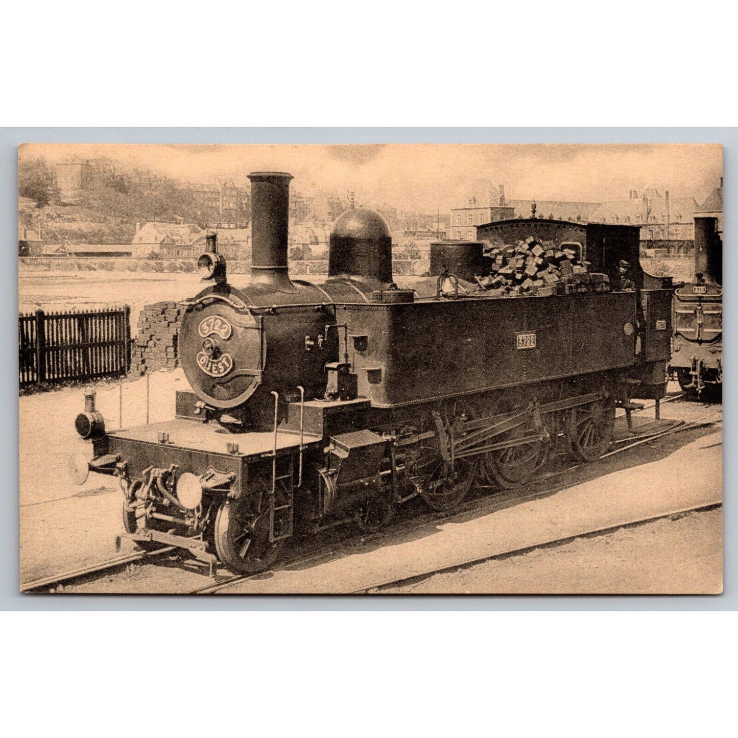 French Railroad RPPC* Postcard Machine 3722 Series 3701-45 c1900 H.M.P.