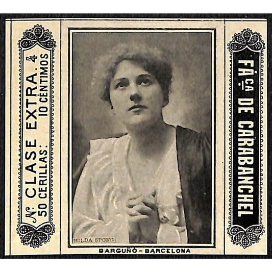 Hilda Spong Stage Actress Barcelona c1920's Matchbox Label VGC