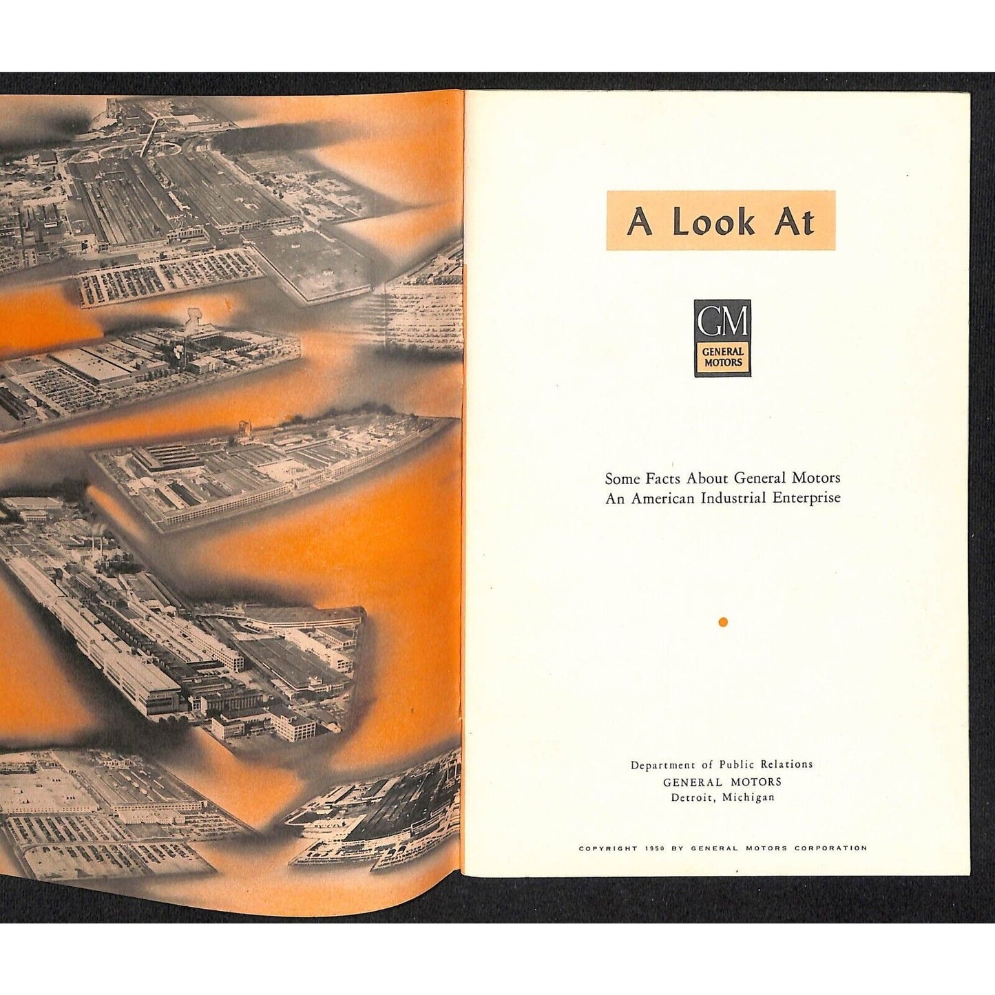 General Motors 1950 "A Look Inside GM General Motors" Booklet 27pp VGC