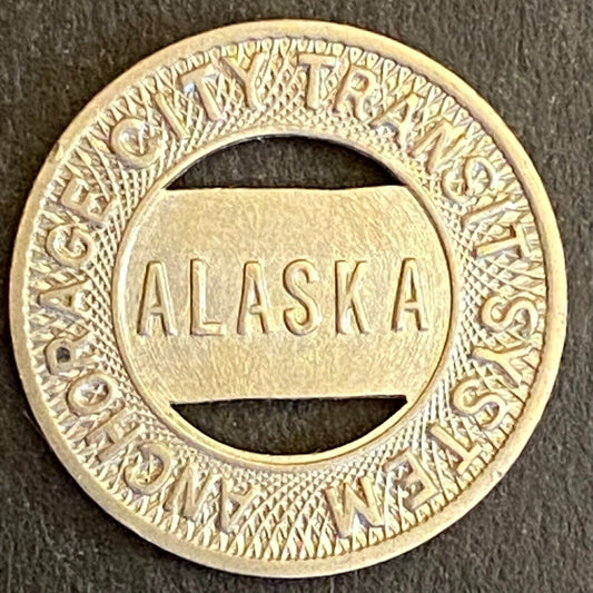 Anchorage City Transit System Alaska G/F One Fare Zone One Token 16mm Scarce (#2