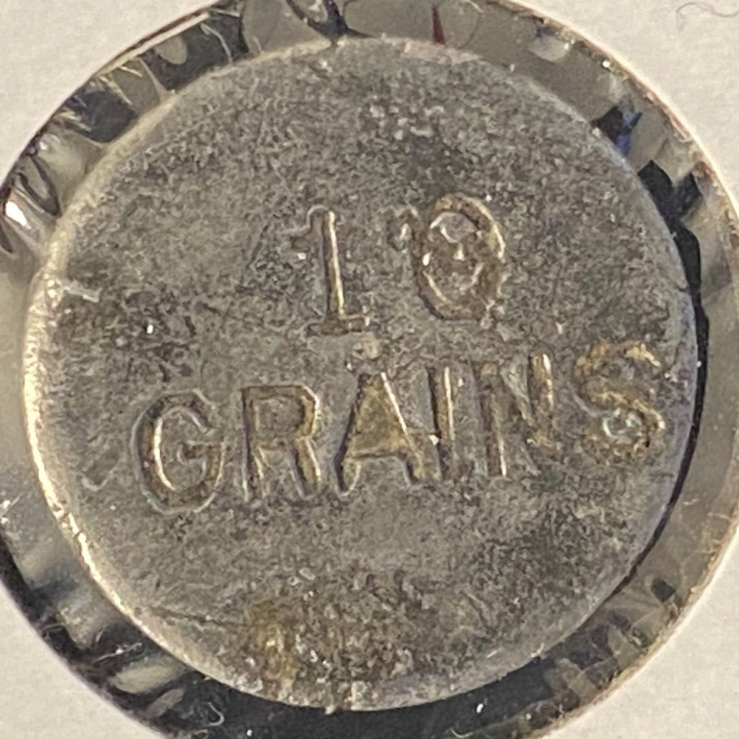 10 Grains Apothecary Weight White Metal 15.7mm 0.7g