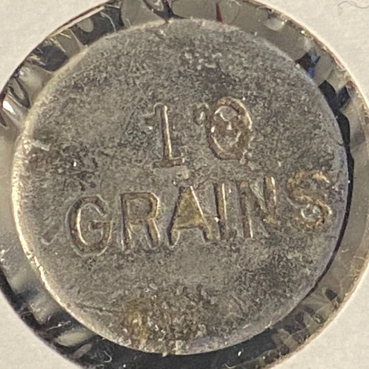 10 Grains Apothecary Weight White Metal 15.7mm 0.7g