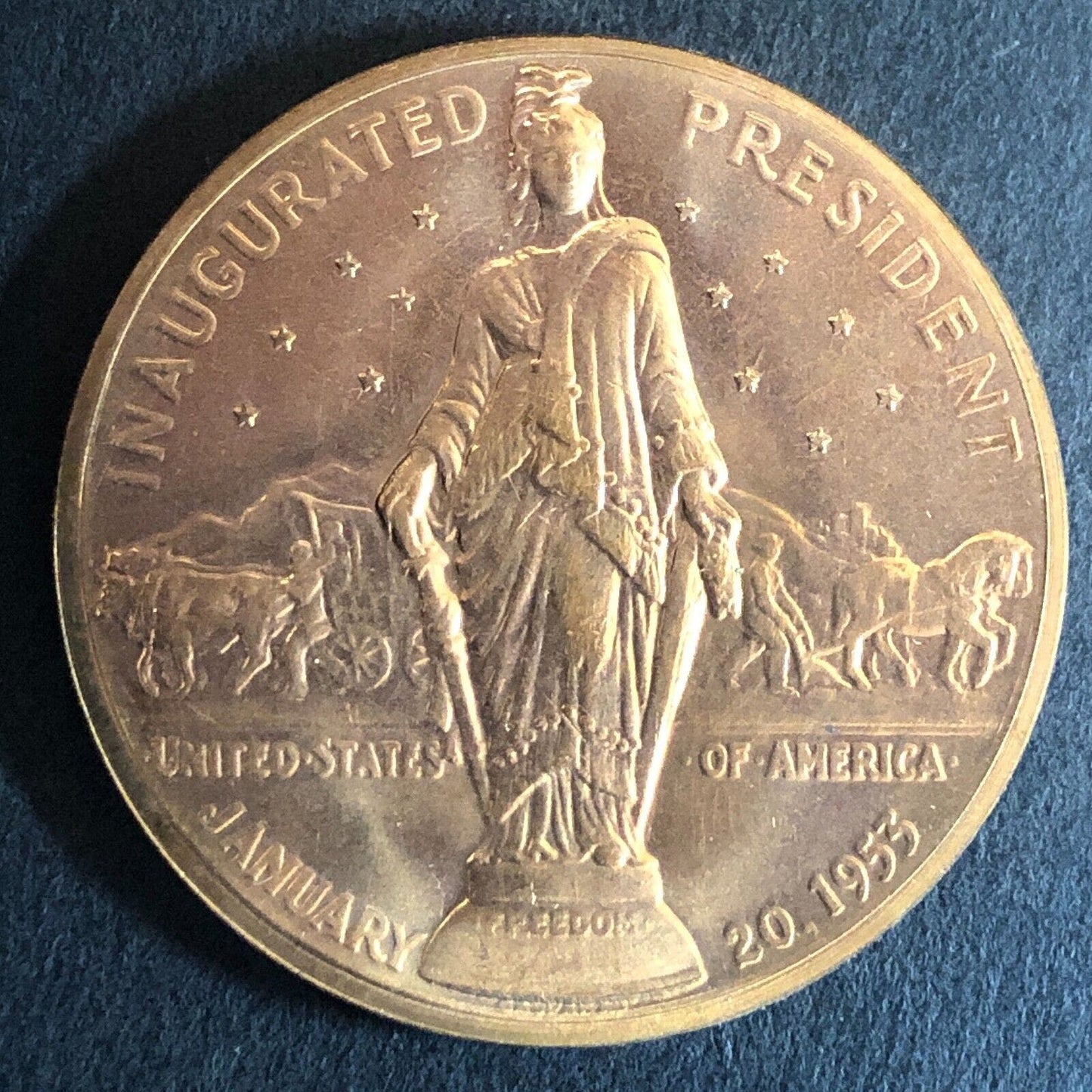 Dwight Eisenhower Inaugurated 1/20 1953 Medallion 34mm 18g VGC