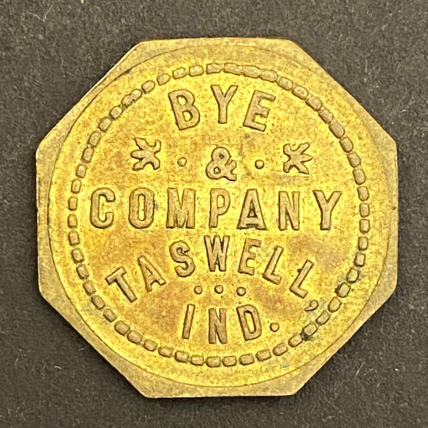 Bye & Company Taswell, IN G/F 5¢ in Merchandise Token 20mm (Gen Store?*) (#3)