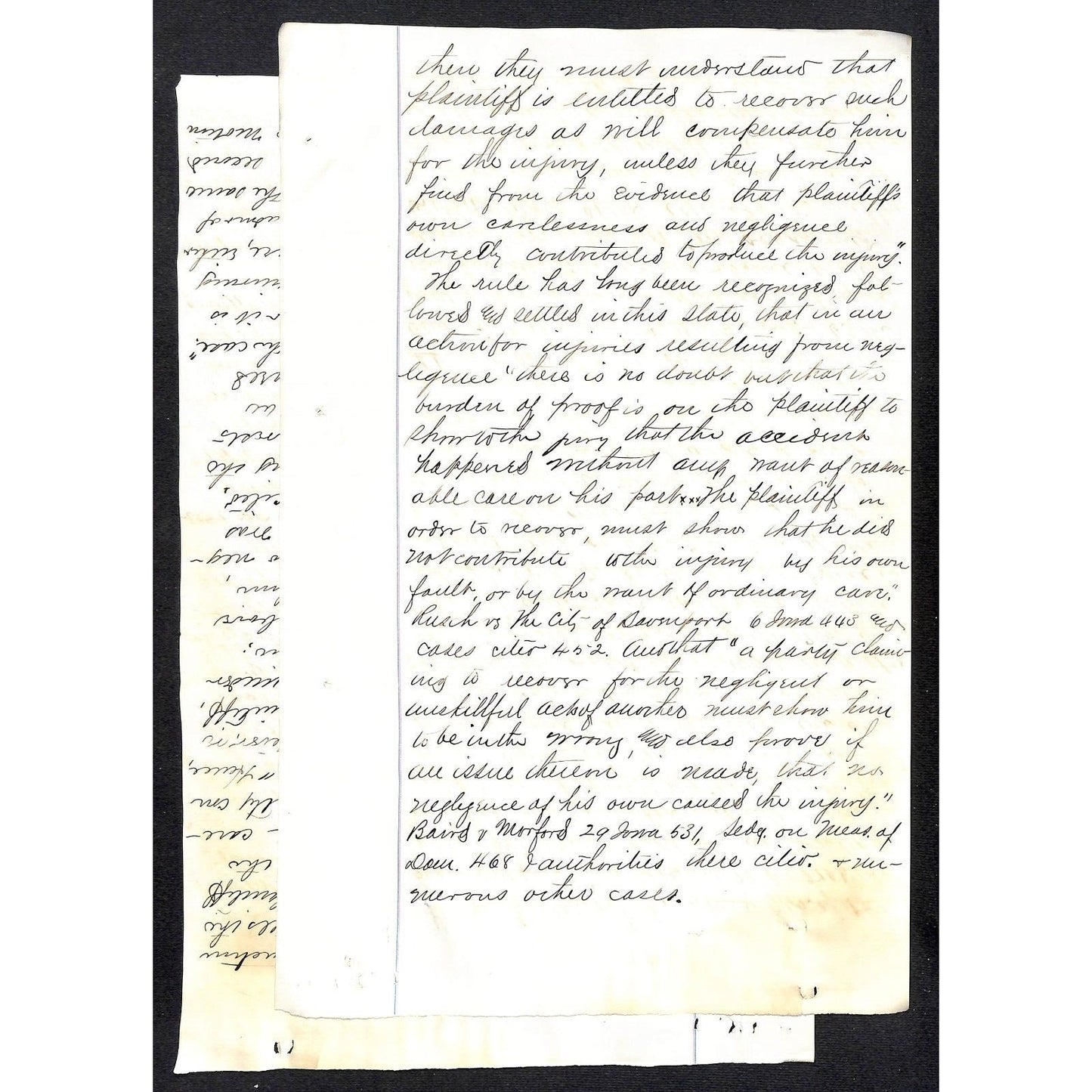 1874 4pp ALS Legal Document vs CRI&P RR Appeal of $7375 Judgement for Plaintiff