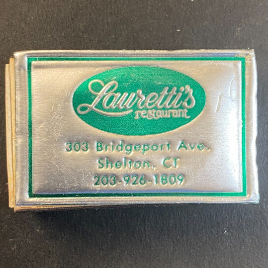 Lauretti's Restaurant Shelton, CT Vintage Foil Matchbox - VGC Scarce