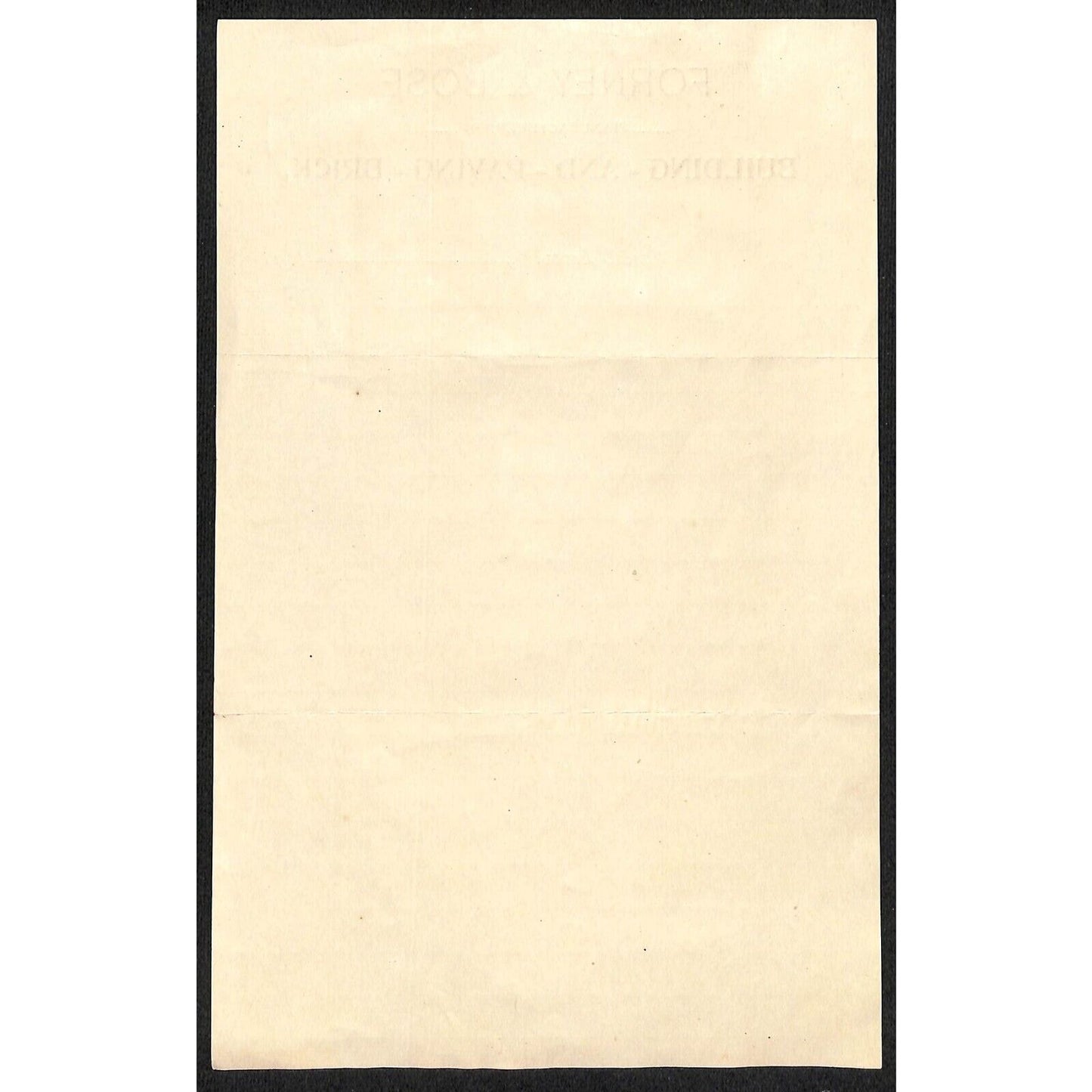 Forney & Bose Building and Paving Brick 1896 Canal Dover, OH Letterhead