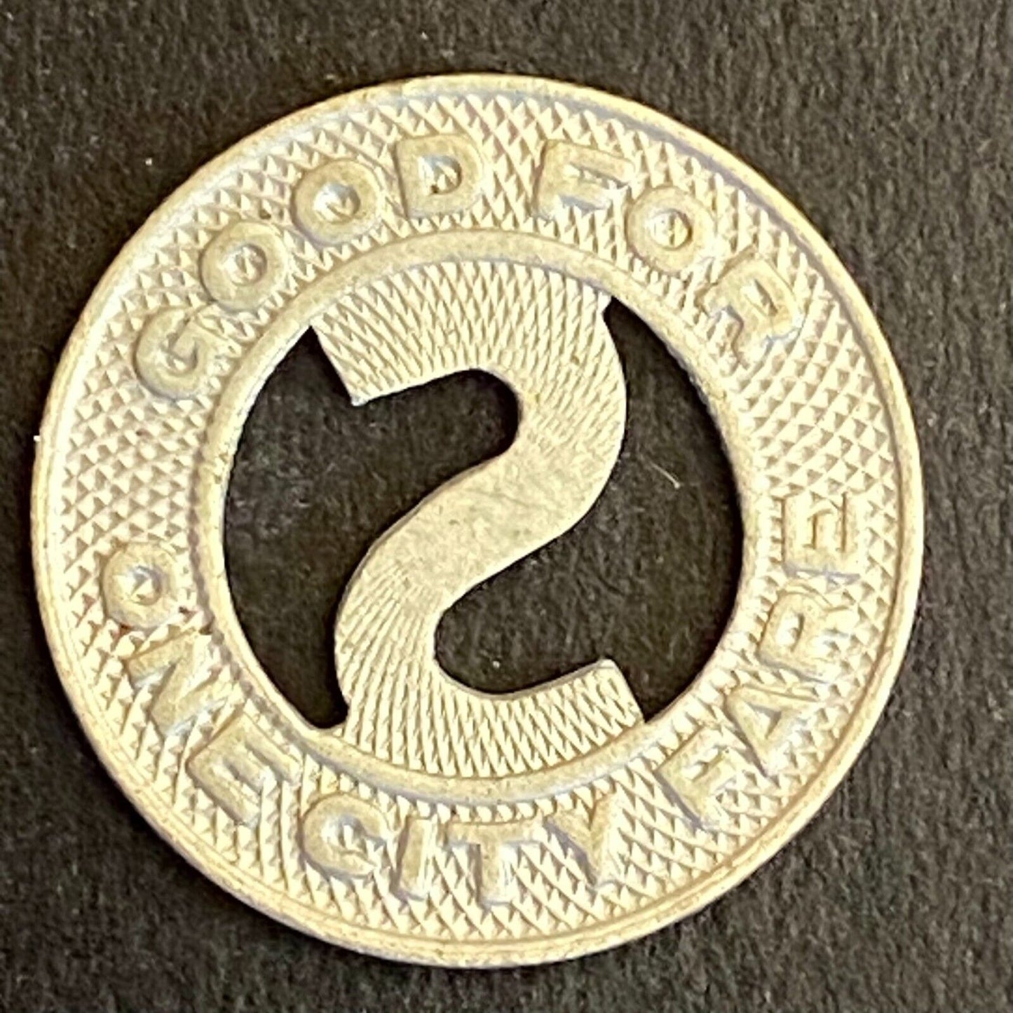 Canon City, CO Skyline Bus Line G/F One City Fare Transit Token 16mm c1946
