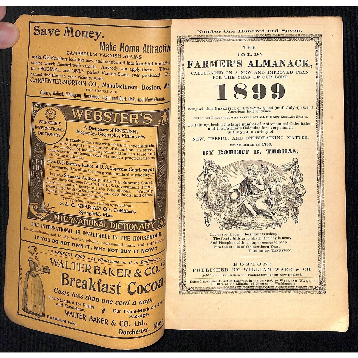 1895 Old Farmer's Almanac 48pp Geo. F. King, Boston / Cola Cola Ad