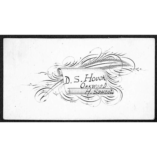 "D.S. Houck Oakwood School" Victorian Calling Greeting Card - Freehand Text