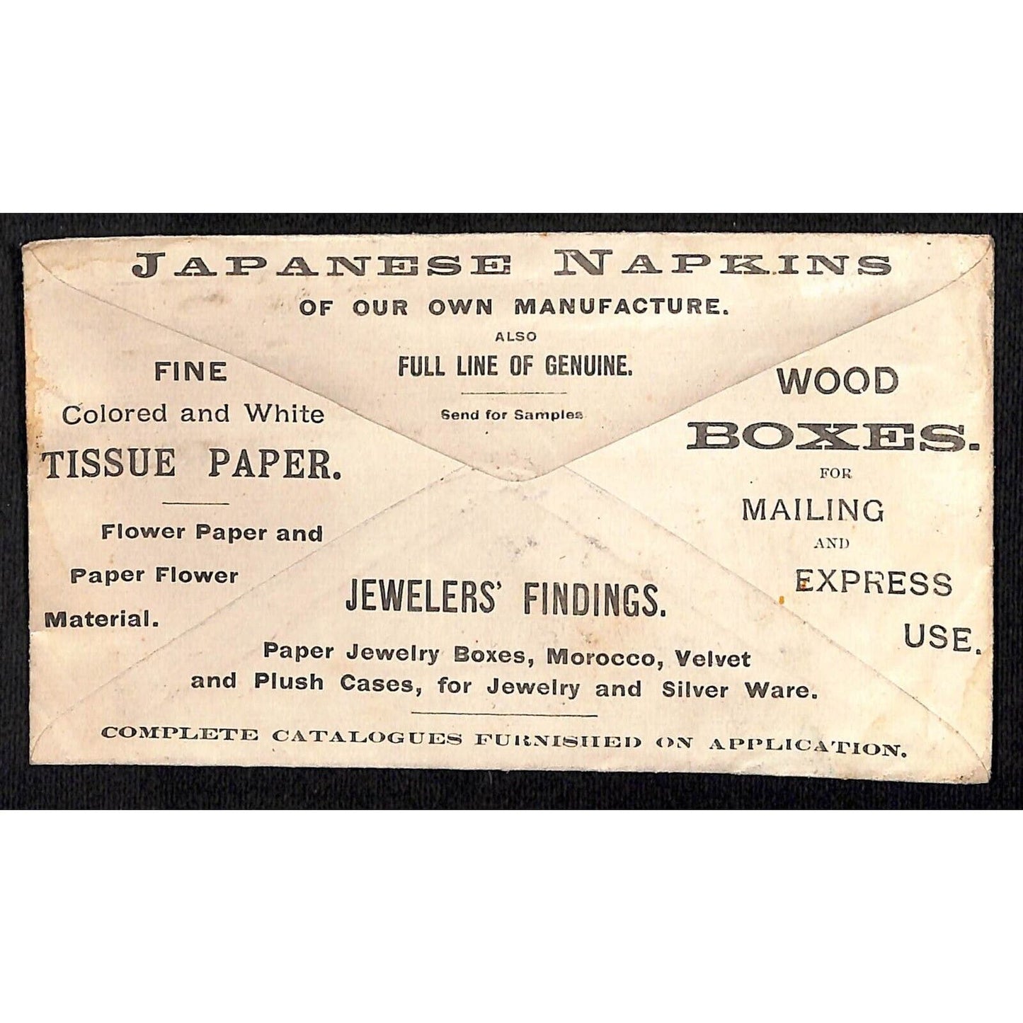 Dennison Manufacturing Broadway New York c1880's-90's Advertising Cover Envelope