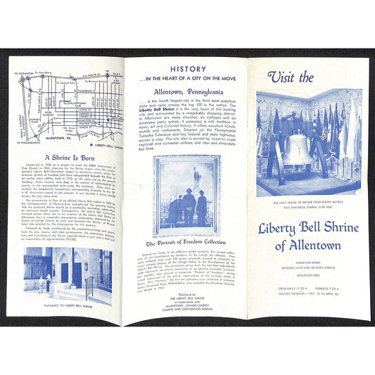 Liberty Bell Shrine of Allentown c1970 Travel Brochure VGC