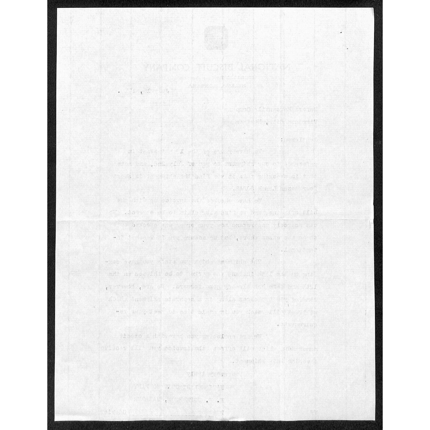Helena, MT National Biscuit Co. (Nabisco) 1910 Letterhead to Buford*