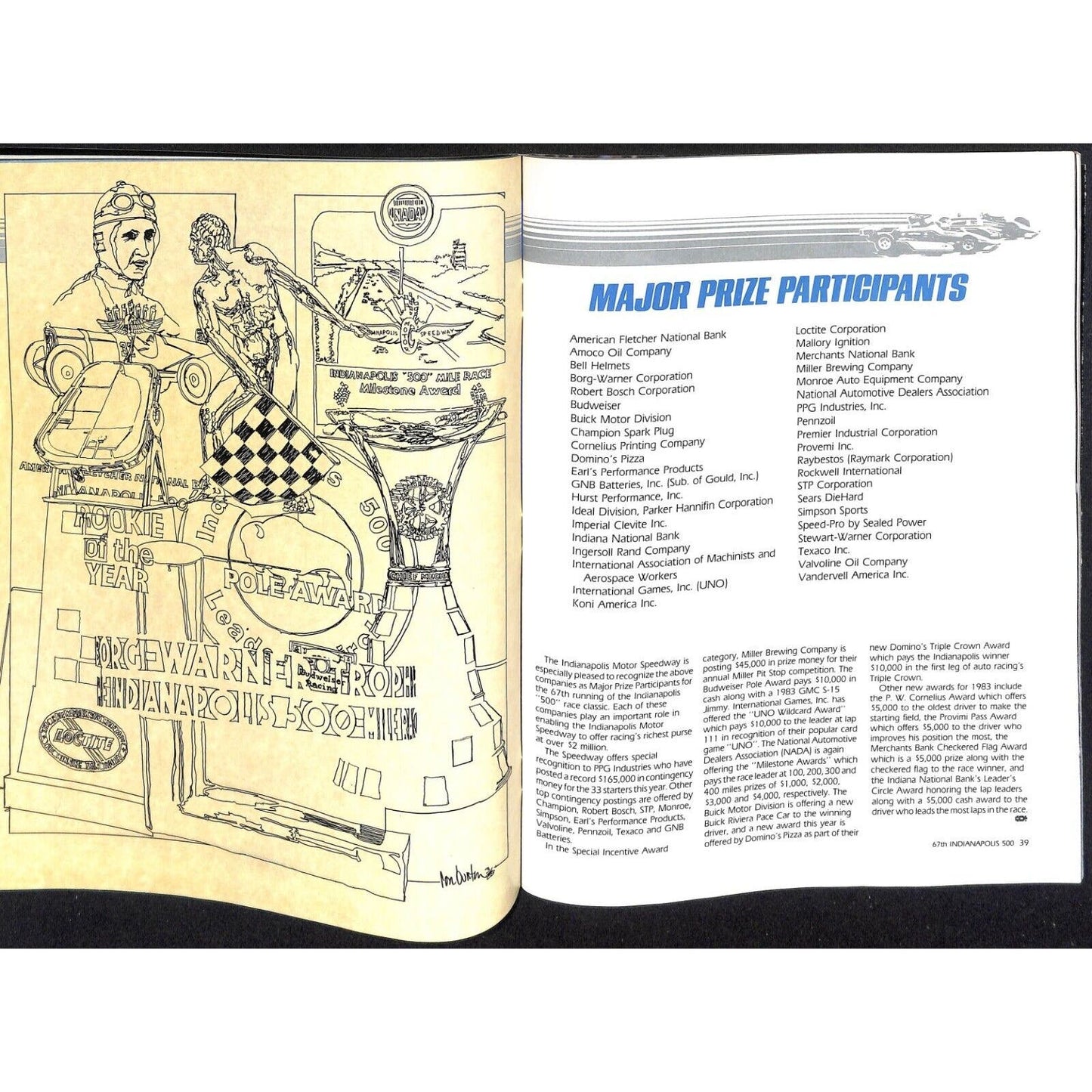 1983 Indianapolis 500 Program Racing VGC 131pp 13oz