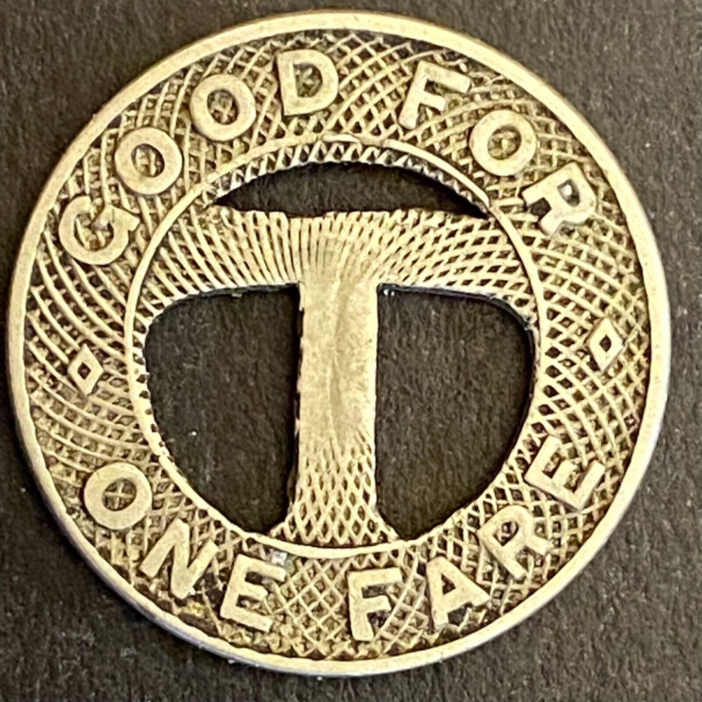 Topeka Railway Company G/F One Fare Transit Token 20mm