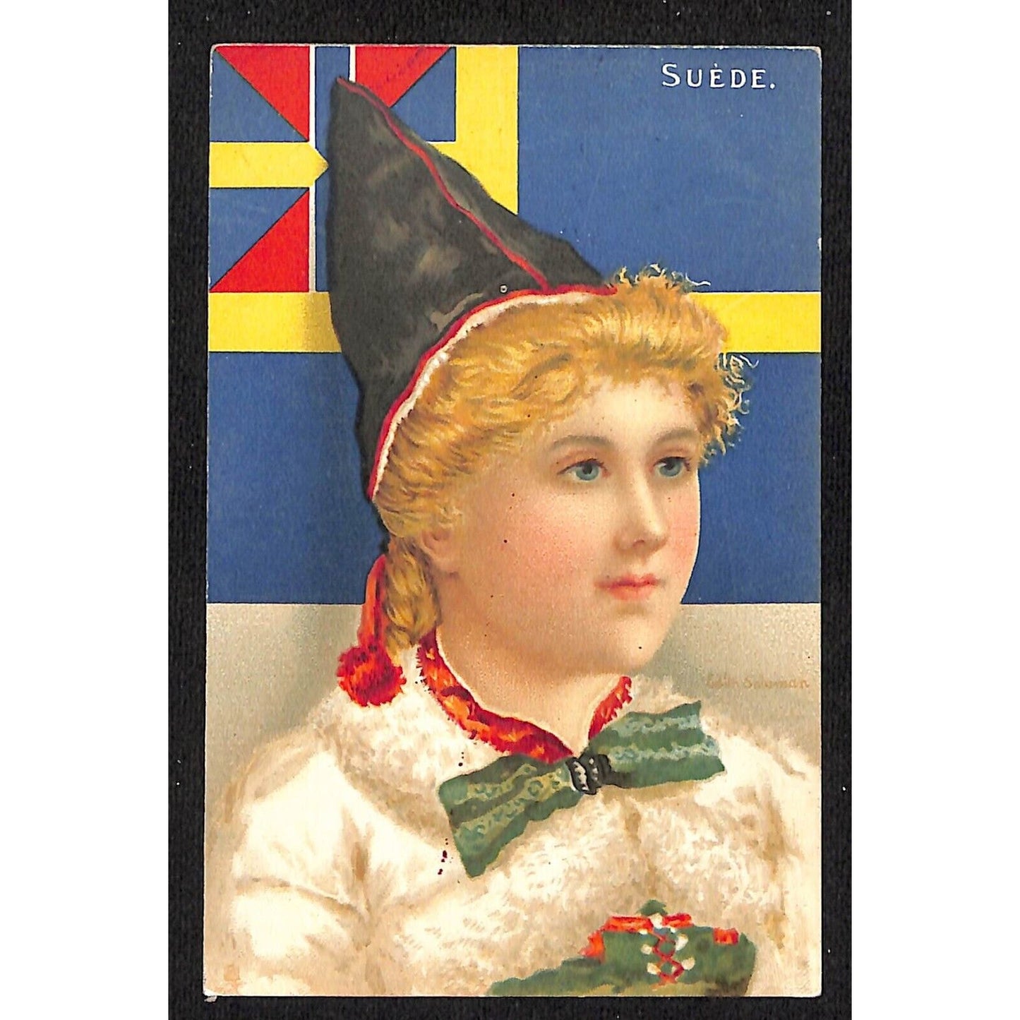 French Art Nouveau "Suède" Postcard Raphael Tuck Unposted Scarce