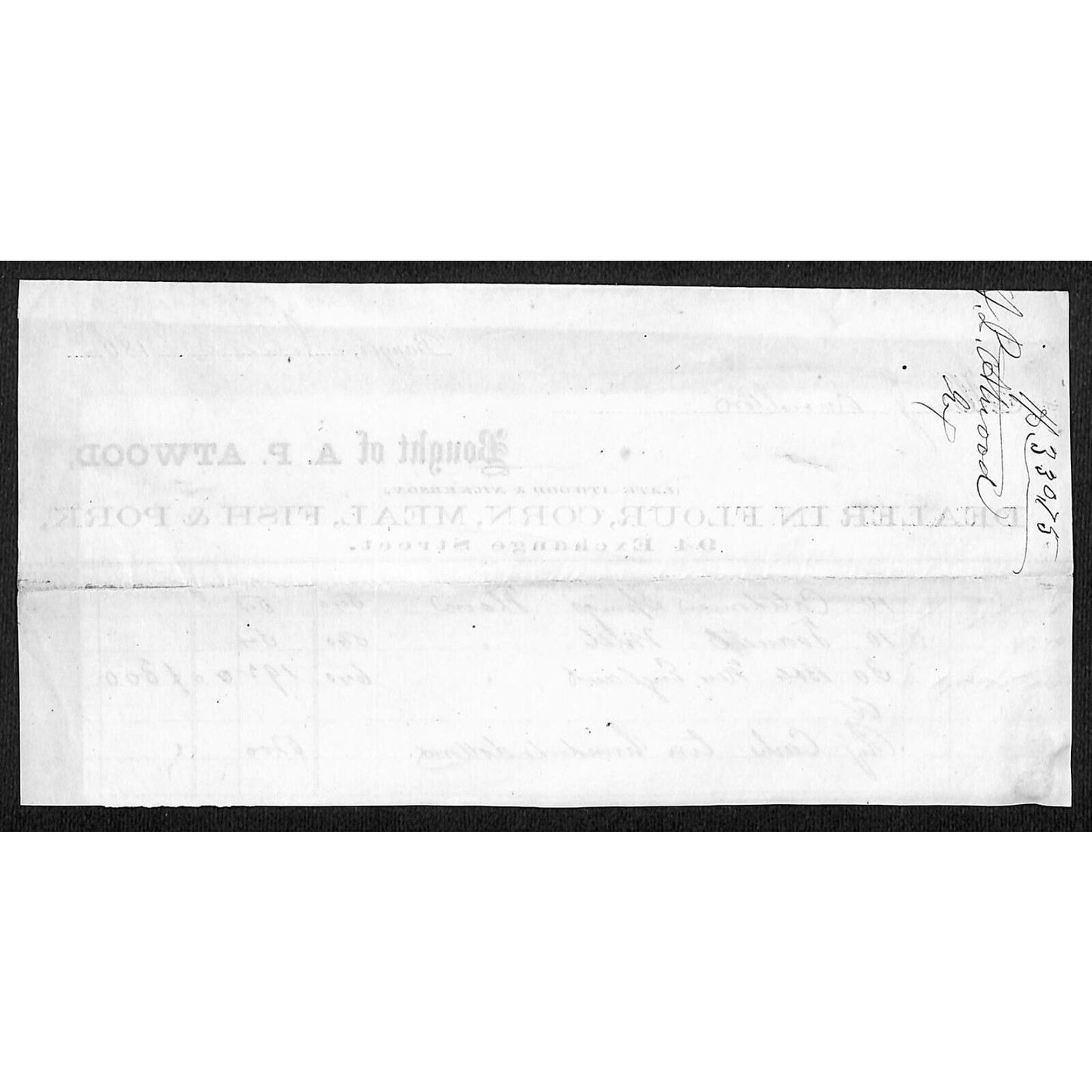 1863 Jabez Knowlton* Newburgh ME A.P. Atwood Bangor Billhead w/ Affixed Receipt