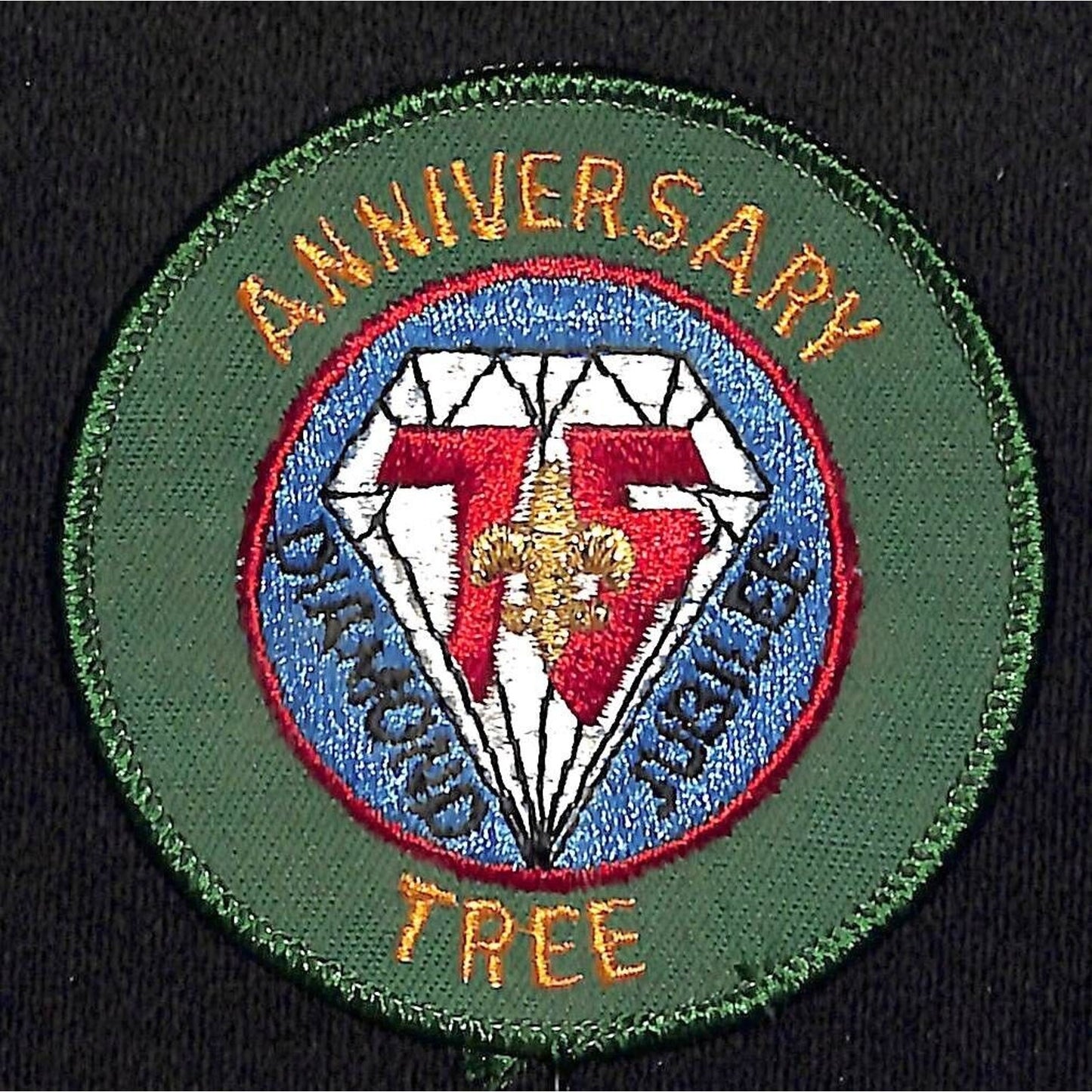 Boy Scouts BSA 75th Anniversary Tree Diamond Jubilee Embroidered Patch VGC