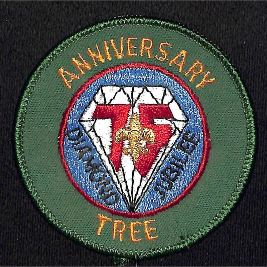 Boy Scouts BSA 75th Anniversary Tree Diamond Jubilee Embroidered Patch VGC