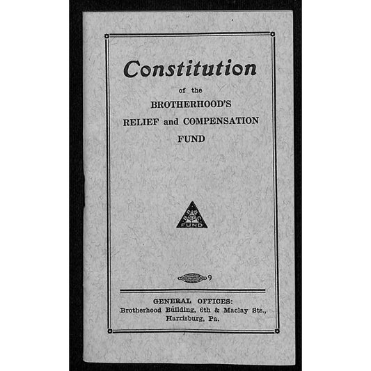 1943 Brotherhood's Relief and Compensation Fund BRCF Railroad Booklet 57pp VGC