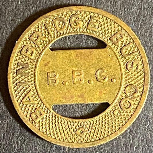 Bainbridge Bus Co. (Port Deposit) Brass G/F One Fare Transit Token 16mm Scarce*