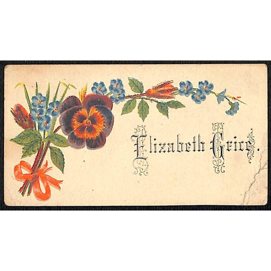 "Elizabeth Grice" Victorian Calling Greeting Card - Floral