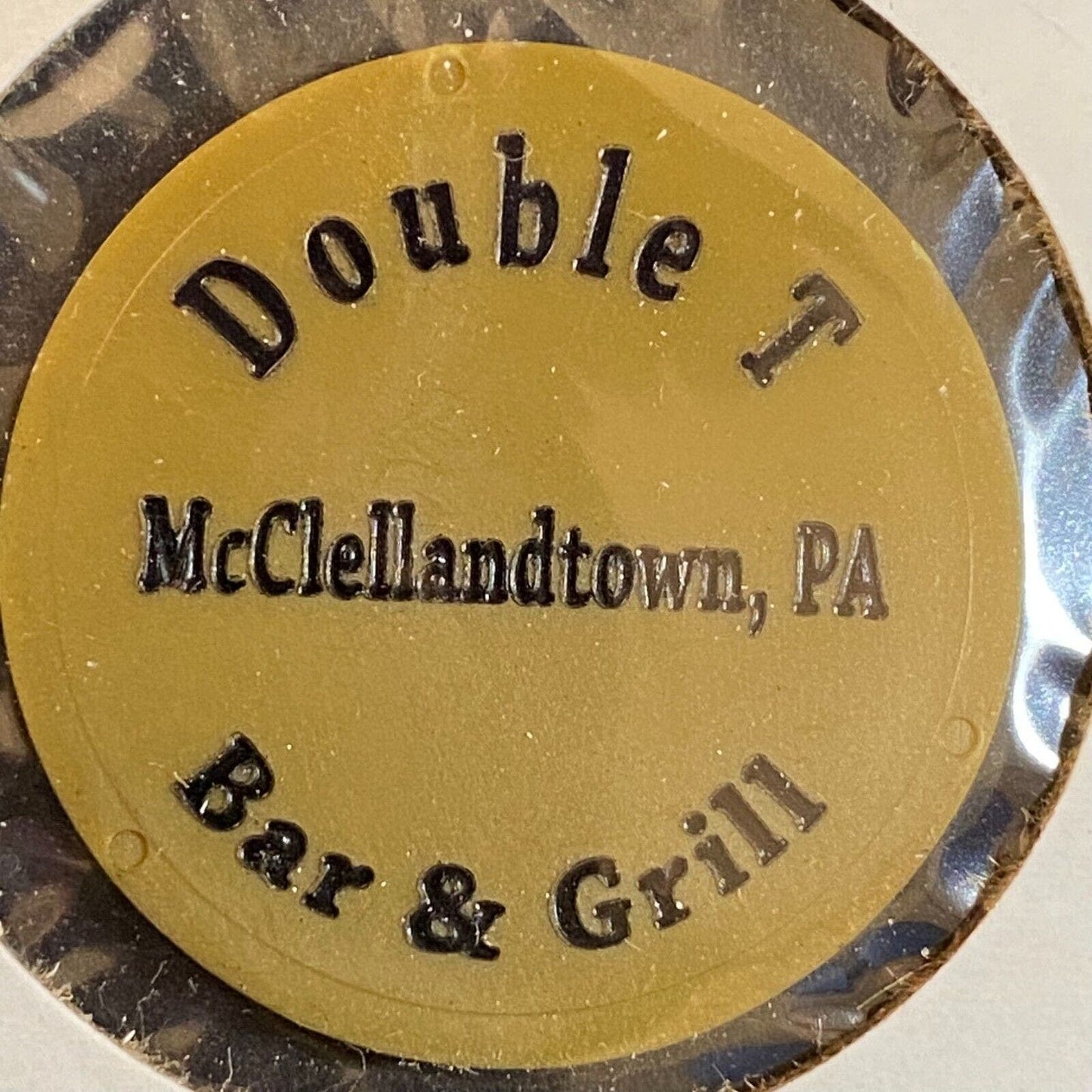 McClelland, PA Double T Bar Grill c1990's? Plastic Token G/F One Bottle Beer