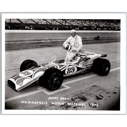 Jerry Grant #89 1970 Indianapolis Motor Speedway 8" x 10" Photo IMS Stamp VGC