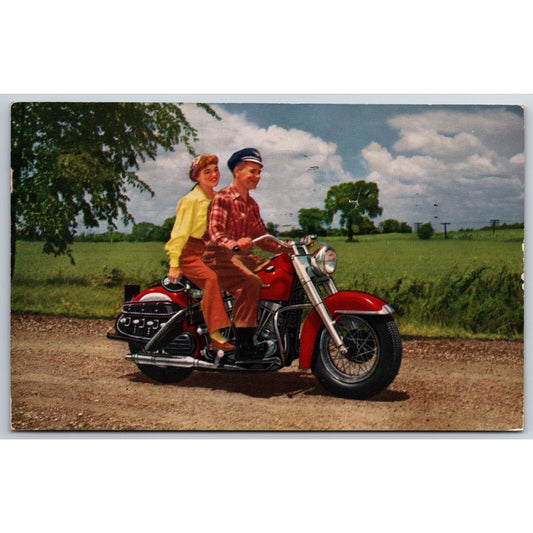 Harley Davidson Dealer Postcard 1951 Big Twin Hydra-Glide VGC Scarce