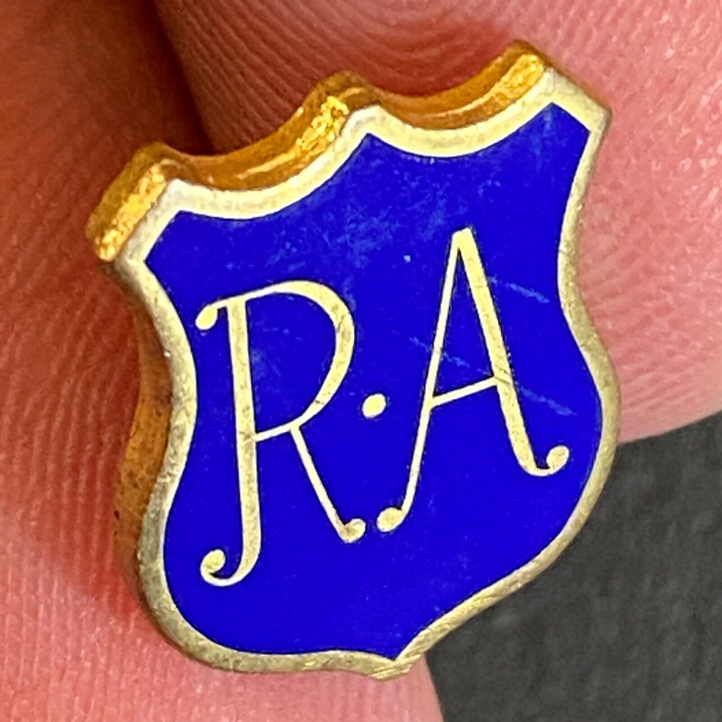 R.A. Badge Shape Color Enameled Lapel Pin 14mm - Unknown Origin