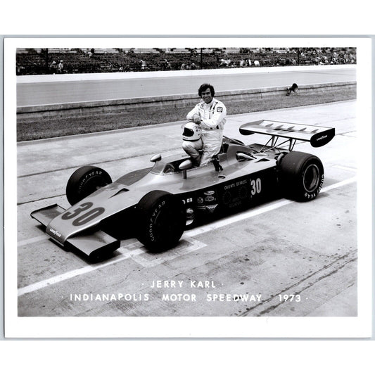 Jerry Karl #30 1973 Indianapolis Motor Speedway 8" x 10" Photo IMS Stamp VGC
