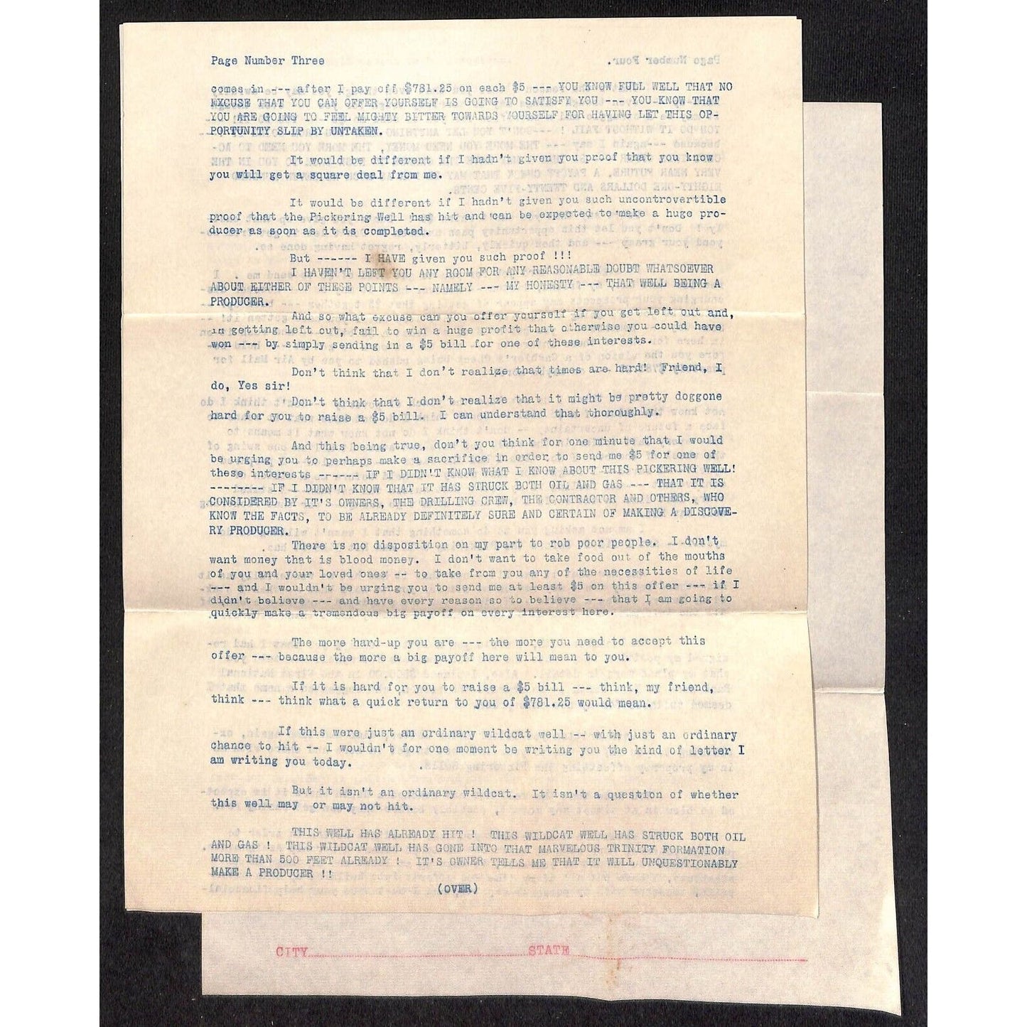 J.H. McKenzie Fort Worth 1933 Oil Lease & Royalties Lengthy Promotion Letter 4pp