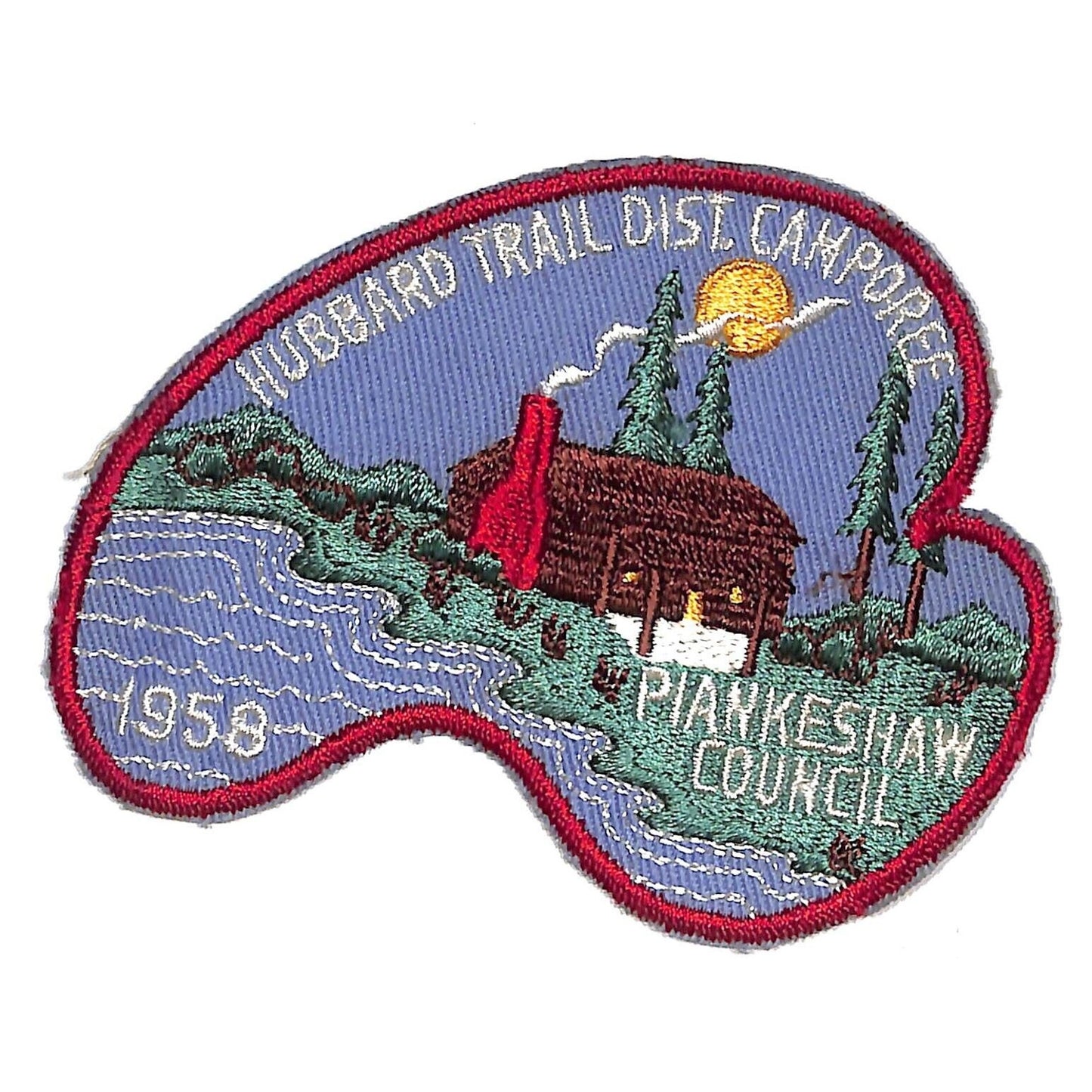 Boy Scouts BSA 1958 Piankeshaw Council Hubbard Trail Camporee Patch VGC Scarce