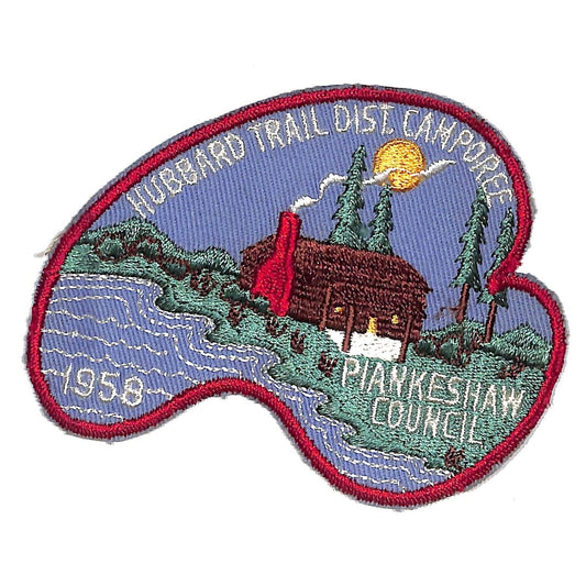 Boy Scouts BSA 1958 Piankeshaw Council Hubbard Trail Camporee Patch VGC Scarce