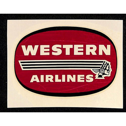 Western Airlines Water Slide Transfer Sticker 1 3/4" x 2 3/4" c1960's