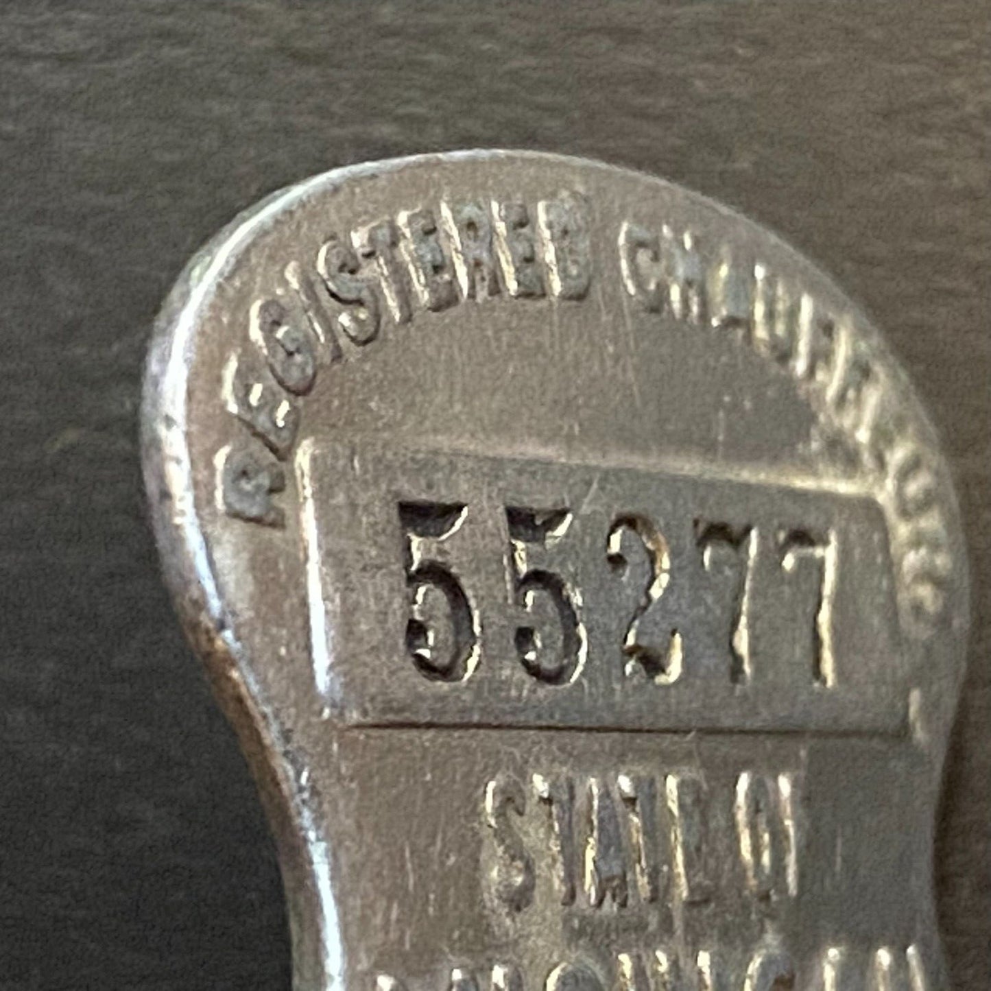 1936 Michigan Licensed Registered Chauffeur Badge Metal Pin Back Driver #55277