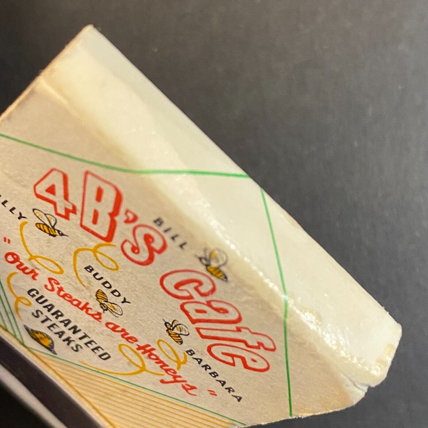 4 B's Cafe "Our Steaks are Honey's" Montana Locations Full Matchbook c1960's Bee