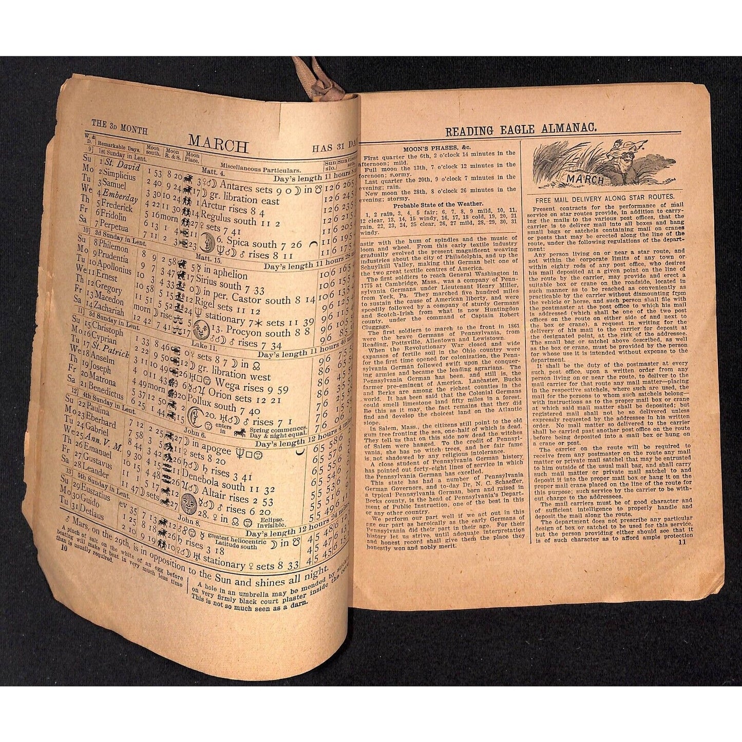 1903 Reading Eagle Almanac Reading, PA 29pp Scarce