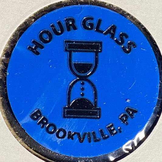 Brookville, PA Hour Glass Bar Plastic Token G/F One Mixed Drink (#2)