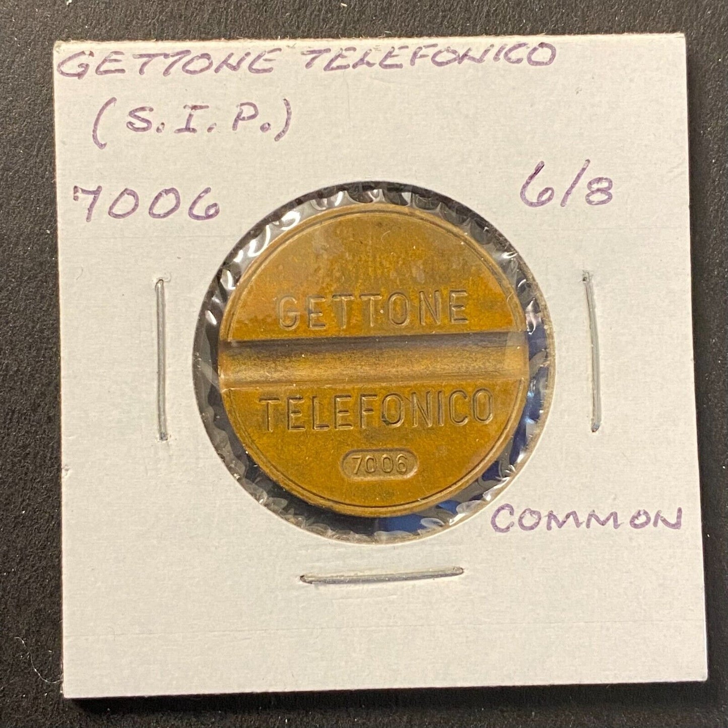 Gettone Telefonico Public Telephone Token 1970 Italy Bronze 24.5mm 7.2g #7006 VG