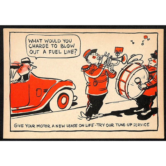 Magruder Motor Chrysler Plymouth Glasgow, MT Funny Tune-Up Service Lg Postcard