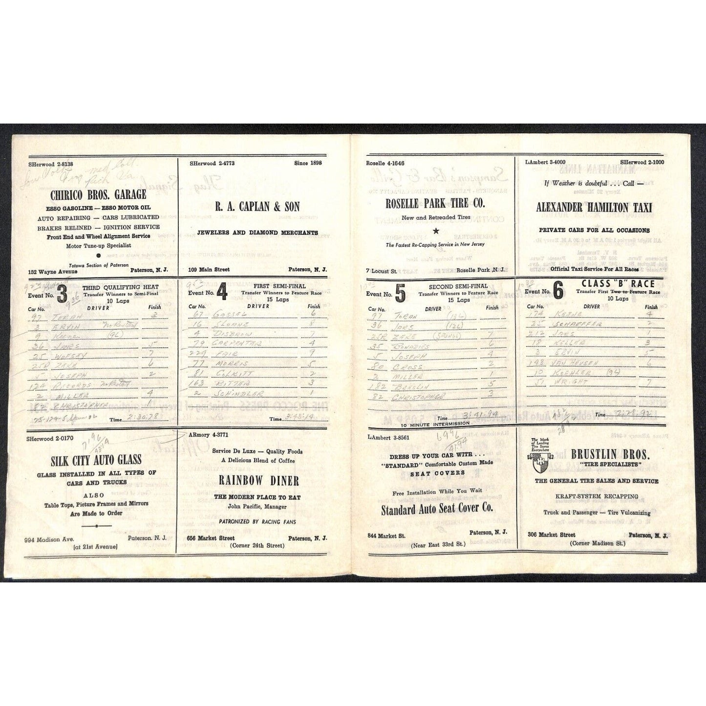 Hinchliffe Stadium Midget Auto Races 9/6/1946 Program Ray Nestor 4pp Scarce
