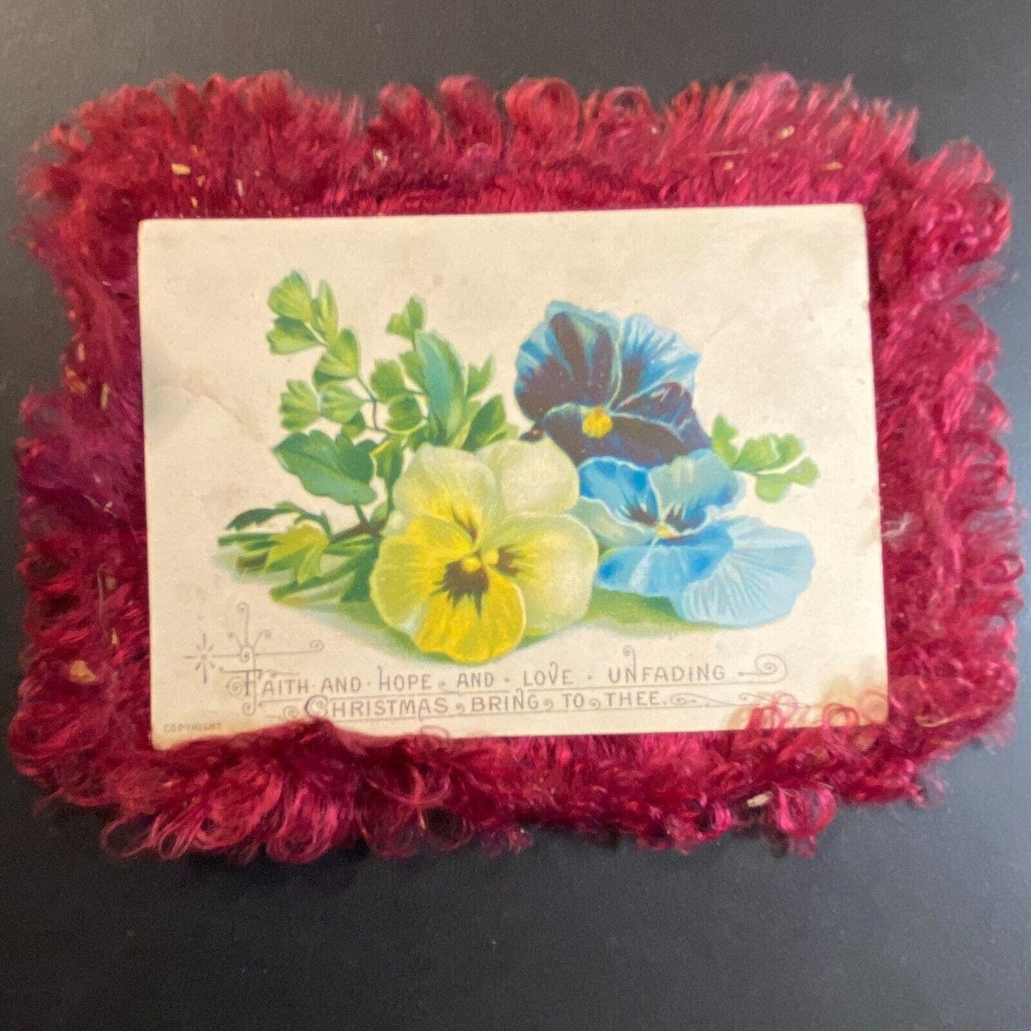 Victorian Dbl. Sided Christmas Hope and Joy Greeting Card w/ Fringe