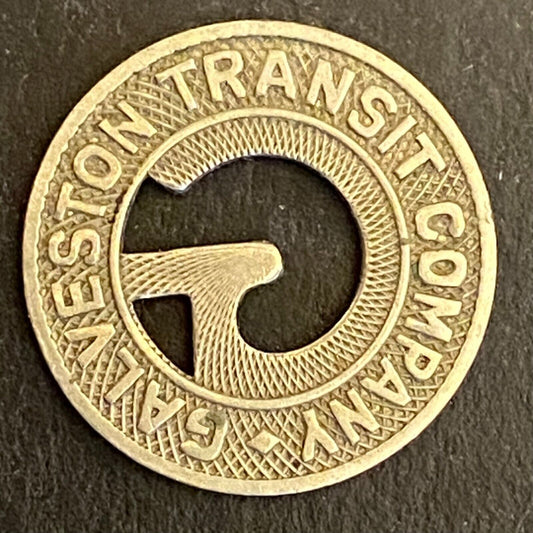 Galveston Transit Company G/F One Fare Full Transit Token 16mm Scarce (#2)
