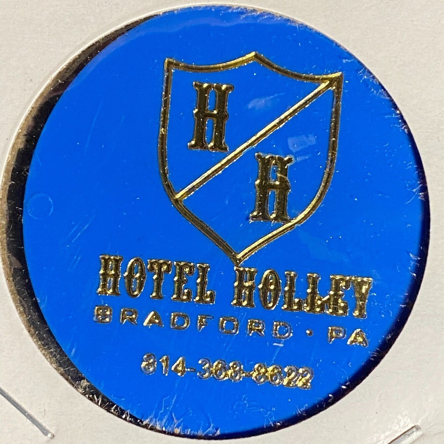 Bradford, PA Hotel Holley Plastic Token G/F One Drink (Blue)