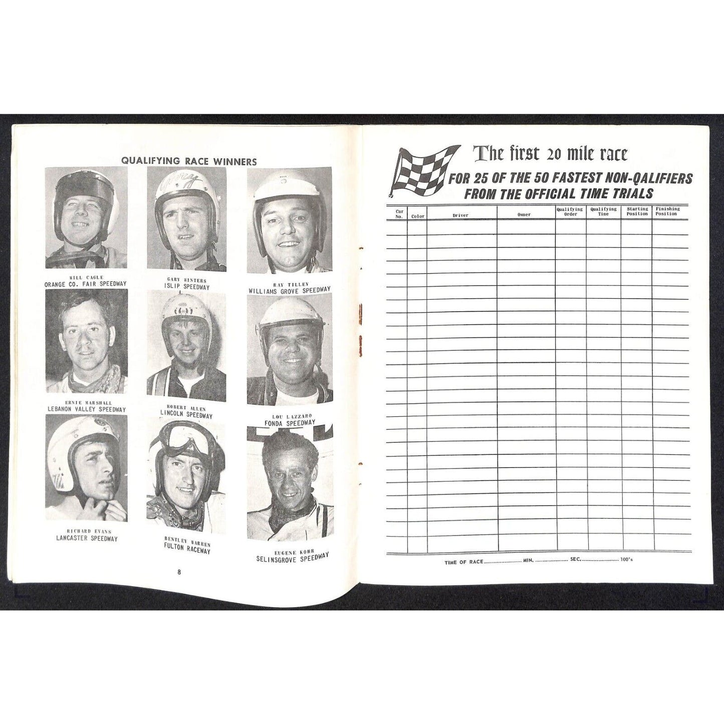 Langhorne Speedway 100 Mile Sprint Car Auto Racing Program 10/12 1969 25pp